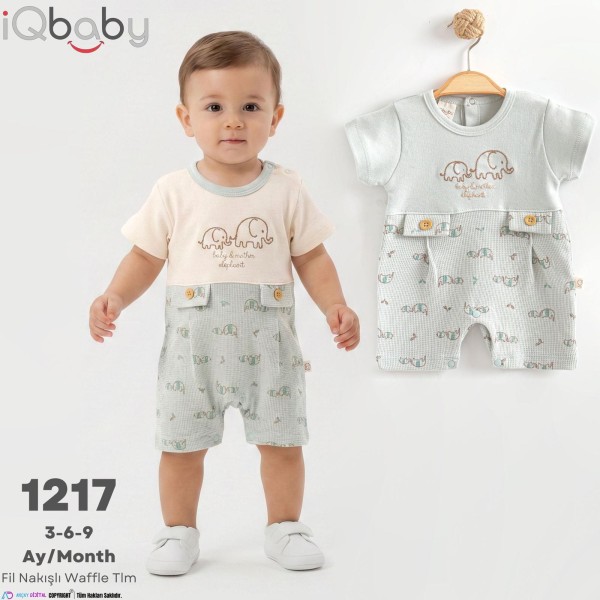IQBABY 1217 FIL NAKIŞ WAFFLE ERKEK TULUM YAZ