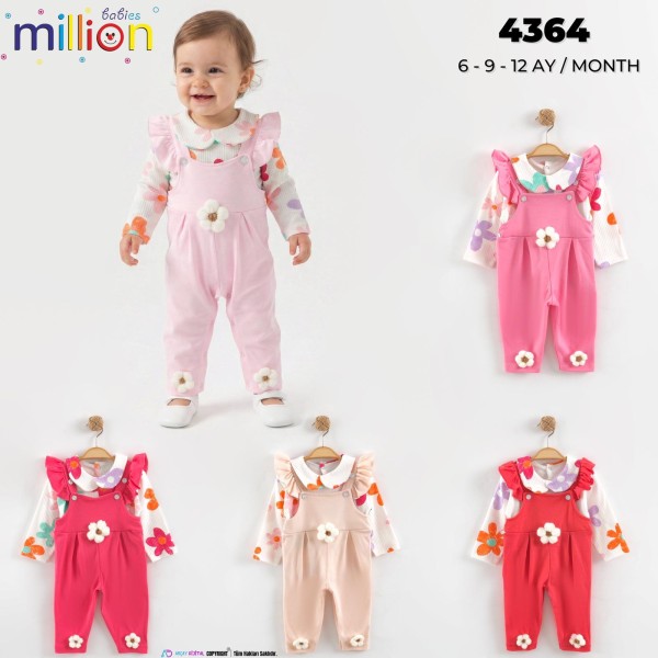 MILLION 4364 ÇIÇEKLI SALOPET KIZ TULUM