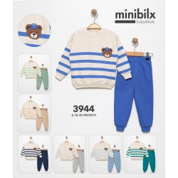 MINIBILX 49344 ÇIZGILI AYICIK 2IP TAKIM 1-3 YAŞ