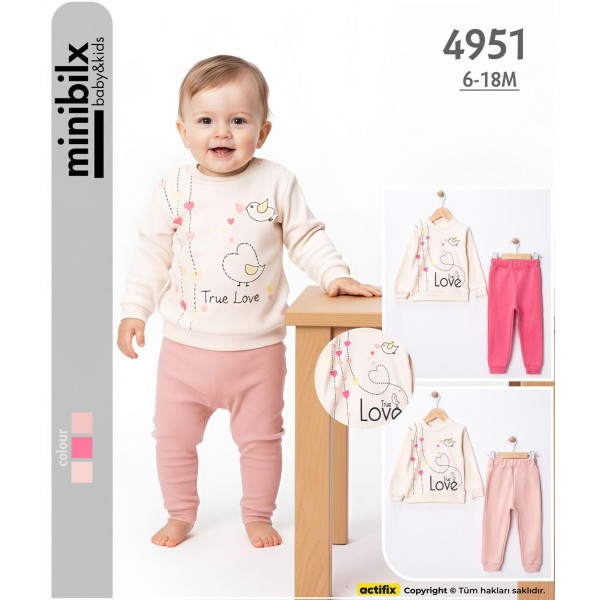 MINIBILX 4941 RAPORLU INTERLOK TRUE LOVE AYLIK TAKIM