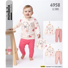 MINIBILX 4958 RAPORLU INTERLOK LOVE AYLIK TAKIM