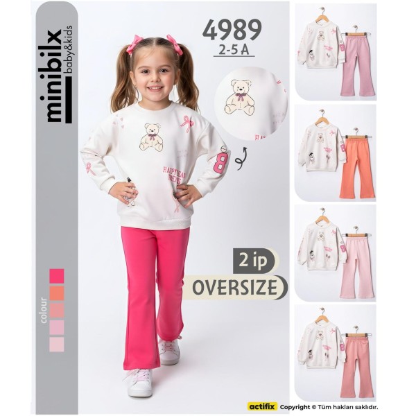 MINIBILX 4989 HAPPY BEAR KIZ 2IP TAKIM 2-5 YAŞ