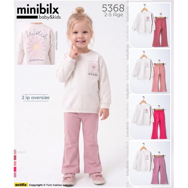 MINIBILX 5368 2,5 YAŞ ARKA ÖN BASKILI KIZ TAKIMI