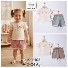 MYPRETY 105 ÇIÇEKLI MÜSLIN KIZ TAKIM