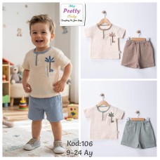 MYPRETY 106 PALMIYELI MÜSLIN KISA ERKEK TAKIM