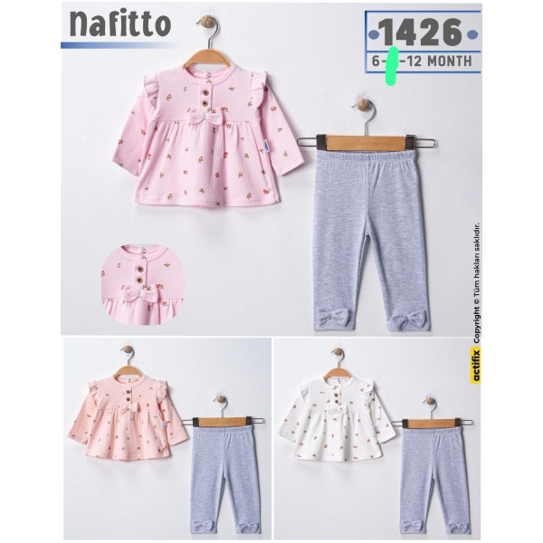 NAFITTO 1426 ÇİÇEKLİ KUMAŞ PATLI KIZ TAKIM