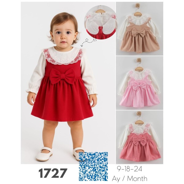 TUFITTO 1727 KADİFE KANATLI ELBISE