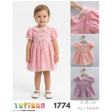 TUFITTO 1774 YAKALI MÜSLIN ELBISE