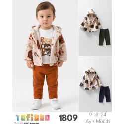 TUFITTO 1809 AY BASKI KUZU MONT 3LÜ ERKEK TAKIM