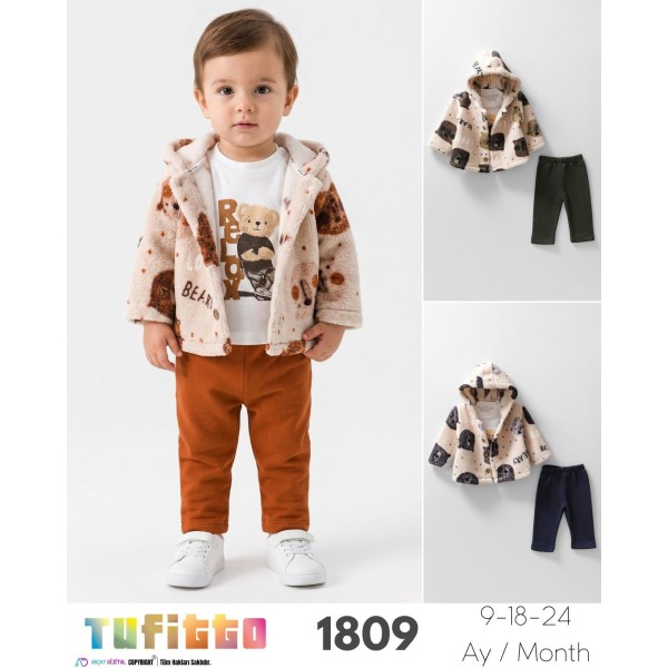 TUFITTO 1809 AY BASKI KUZU MONT 3LÜ ERKEK TAKIM