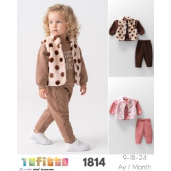 TUFITTO 1814 PELUŞ YELEK 3IP KIZ TAKIM TAKIM