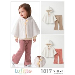 TUFITTO 1817 PELUŞ PELERIN 3LÜ KIZ TAKIM