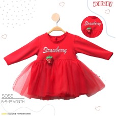 YCL 5055 5056 ÇILEK KIRAZ ELBISE