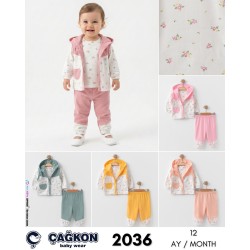 ÇAĞKON 2036 ÇIÇEKLI 3LÜ PENYE KIZ TAKIM