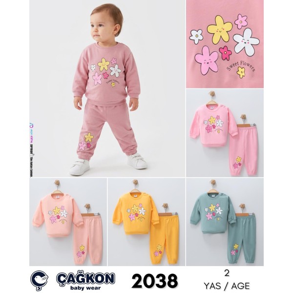 ÇAĞKON 2038 ÇIÇEKLI 2LI PENYE KIZ TAKIM