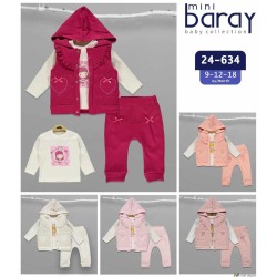 BARAY 634 KALPLI ŞIŞME YELEK KIZ 3LÜ TAKIM
