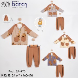 BARAY 970 KAPŞONLU WELSOFT 3LÜ ERKEK TAKIM