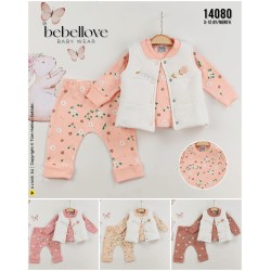 BEBELLOVE 14080 HAPPY NAKIŞ 3LÜ YELEK TAKIM 3-12 AY
