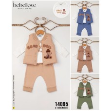 BEBELLOVE 14095 BEAR DOLL SÜZENE 3LÜ TAKIM 3-12 AY
