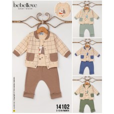 BEBELLOVE 14102 KARE BASKI HIRKA 3LÜ TAKIM 3-12 AY
