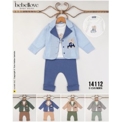 BEBELLOVE 14112 ARABALI HIRKA 3LÜ ERKEK TAKIM 3-12 AY
