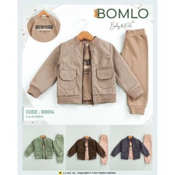 BOMLO 90014 YAZI BASKILI BOMBİT CEKET 3LÜ TAKIM 6-24 AY
