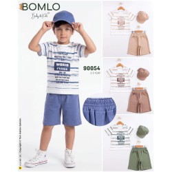BOMLO 90054 WORID BASKILI ŞAPKALI 3LÜ TAKIM 2-5 YAŞ