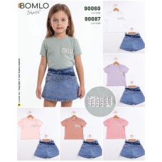 BOMLO 90060 MIU TAŞLI ŞORT ETEKLİ 2Lİ TAKIM 2-5 YAŞ