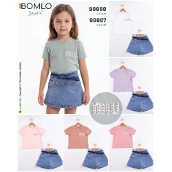 BOMLO 90060 MIU TAŞLI ŞORT ETEKLİ 2Lİ TAKIM 2-5 YAŞ