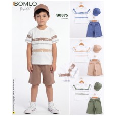 BOMLO 90075 ALO LIKE BASKI ŞAPKALI 3LÜ TAKIM ERKEK YAZ
