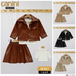 CANINI 367 DERI ETKELI 3LÜ KIZ TAKIM
