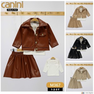 CANINI 367 DERI ETKELI 3LÜ KIZ TAKIM
