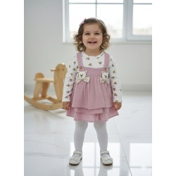 CANKUŞ 0547 MÜSLIN AYICIKLI BASKILI ELBISE