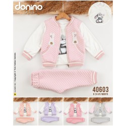 DONINO 40603 KAPITONE TAVŞAN HIRLA 3LÜ KIZ TAKIM
