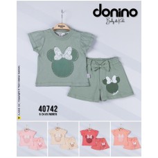 DONINO 40742  FİYONKLU FARE KAFASI BASKILI 2Lİ TAKIM 6-24 AY