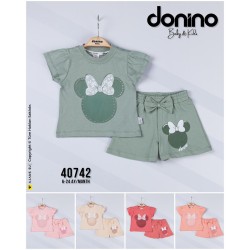 DONINO 40742  FİYONKLU FARE KAFASI BASKILI 2Lİ TAKIM 6-24 AY