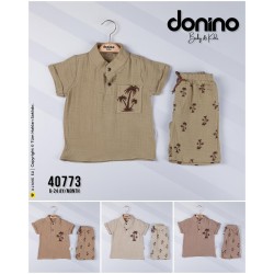 DONINO 40773 PALMİYE DESENLİ MÜSLİN 2Lİ TAKIM 6-24 AYLK