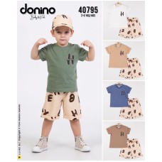 DONINO 40795 HARF DOUBLE ŞAPKALI 3LÜ TAKIM 2-5 YAŞ
