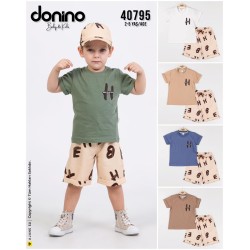 DONINO 40795 HARF DOUBLE ŞAPKALI 3LÜ TAKIM 2-5 YAŞ