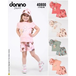DONINO 40800 KALPLİ AYI DOUBLE ŞAPKALI 3LÜ TAKIM 2-5