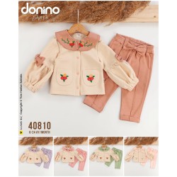 DONINO 40810 KAPITONE ÇIÇEKLI HIRKA 2LI KIZ TAKIM