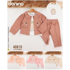 DONINO 40815 ÇIÇEK NAKIŞ 3LÜ HIRKA KIZ TAKIM