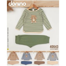 DONINO 40833 ÇIZGILI AYI BASKI 2LI ERKEK TAKIM
