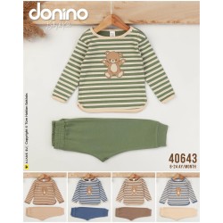 DONINO 40833 ÇIZGILI AYI BASKI 2LI ERKEK TAKIM

