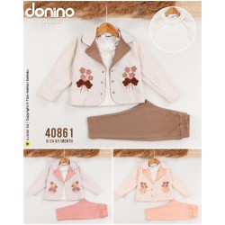 DONINO 40861 JAKAR FIYONK SÜZENE HIRKA 3LÜ KIZ TAKIM
