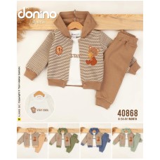 DONINO 40868 ÇIZGILI ARMALI HIRKA 3LÜ ERKEK TAKIM

