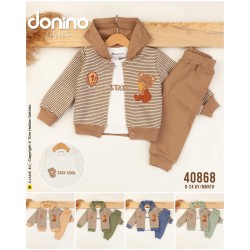 DONINO 40868 ÇIZGILI ARMALI HIRKA 3LÜ ERKEK TAKIM

