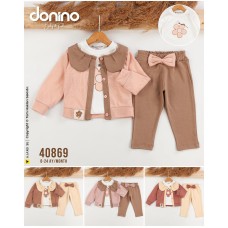 DONINO 40869 YAKALI TRIKO HIRKA 3LÜ KIZ TAKIM
