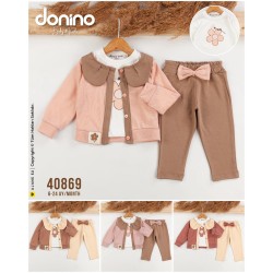 DONINO 40869 YAKALI TRIKO HIRKA 3LÜ KIZ TAKIM
