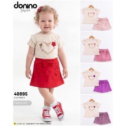 DONINO 40895 FIYOK KALP SÜZENE 2LI KIZ TAKIM YAZ